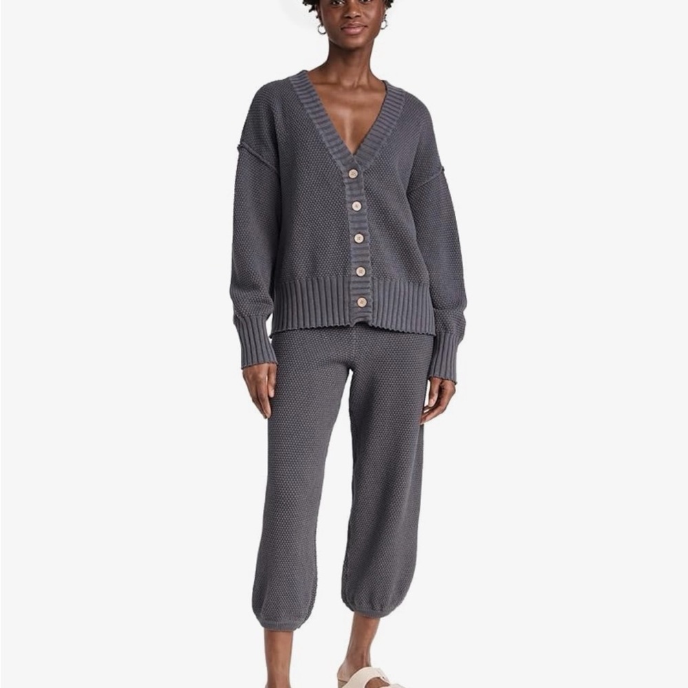 Free People Hailee Two Piece Gray Cardi Set - Size Large